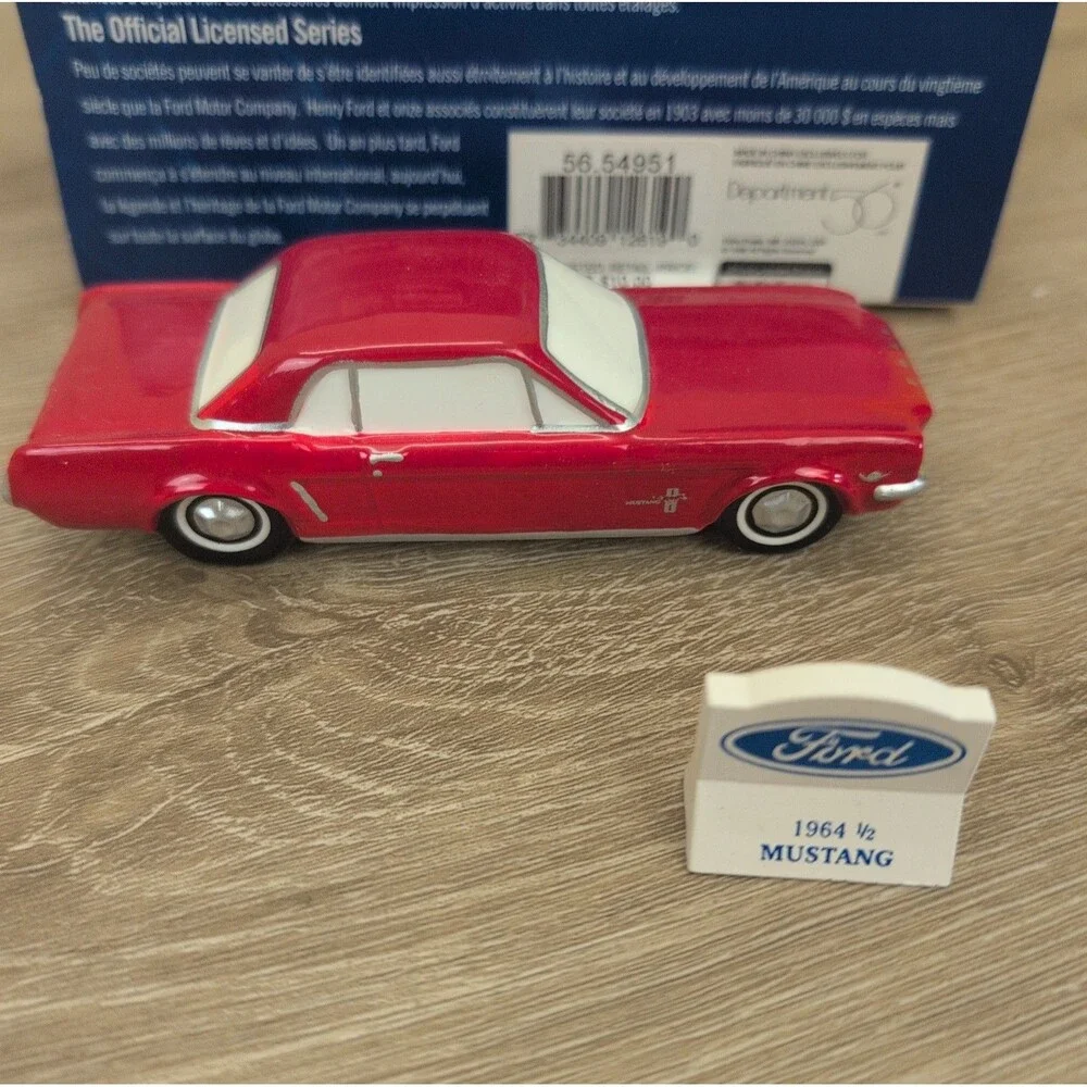Lot Of 2 DEPT 56 1964 1/2 FORD MUSTANG 54951 CAR SNOW VILLAGE CHRISTMAS